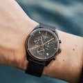 Tissot T Classic PR 100 Chronograph Anthracite Black Dial Black Mesh Bracelet Watch For Men - T101.417.23.061.00