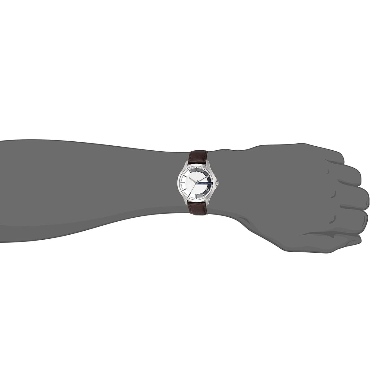 Armani Exchange Hampton Chronograph White Dial Brown Leather Strap Watch For Men - AX2187