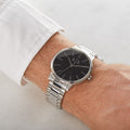 Armani Exchange Cayde Analog Black Dial Silver Steel Strap Watch For Men - AX2700