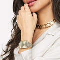 Armani Exchange Lola Quartz Gold Dial Gold Mesh Strap Watch For Women - AX5801