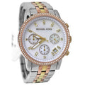 Michael Kors Ritz White Dial Two Tone Steel Strap Watch for Women - MK5650