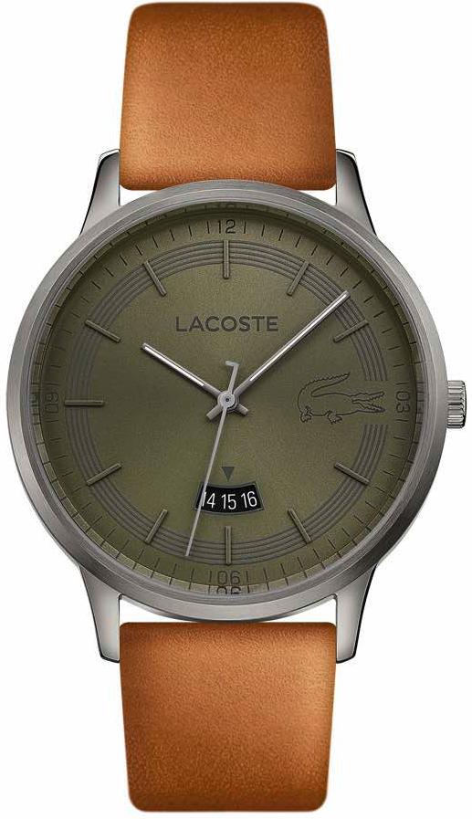 Lacoste Madrid Green Dial Brown Leather Strap Watch for Men - 2011035