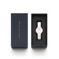 Daniel Wellington Petite Dover Quartz White Dial White NATO Strap Watch For Women - DW001000313