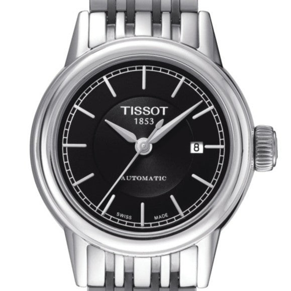Tissot Classic Carson Powermatic 80 Black Dial Silver Steel Strap Watch For Men - T085.407.11.051.00