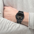 Hugo Boss Steer Analog Black Dial  Black Steel Strap Watch For Men - 1514068