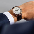 Tissot Carson Premium Chronograph Silver Dial Brown Leather Strap Watch For Men - T122.417.36.033.00