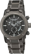 Burberry Endurance Chronograph Quartz Black Dial Black Steel Strap Watch For Men - BU9801