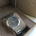 Burberry The City Black Dial Silver Stainless Steel Strap Watch for Women - BU9001