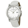 Burberry The City White Dial White Leather Strap Watch for Women - BU9128