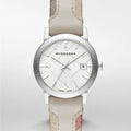 Burberry The City White Dial Beige Leather Strap Watch for Women - BU9132