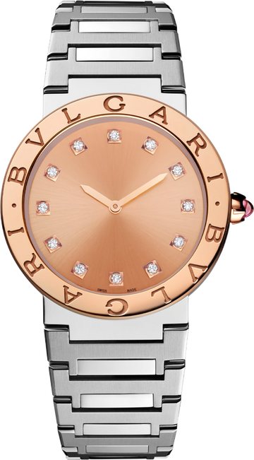 Bvlgari Bvlgari Bvlgari Resort Limited Edition Diamonds Gold Dial Silver Steel Strap Watch for Women - BVLGARI103682