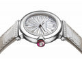 Bvlgari LVCEA Diamonds Silver Mother of Pearl Dial Silver Leather Strap Watch for Women - LVCEA103367