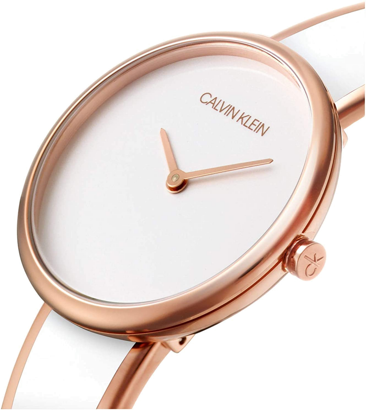 Calvin Klein Seduce White Dial Two Tone Steel Strap Watch for Women - K4E2N616