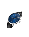 Calvin Klein High Noon Quartz Blue Dial Black Leather Strap Watch for Men - K8M211CN