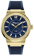 Salvatore Ferragamo F-80 Classic Blue Dial Blue Rubber Strap Watch for Men - SFHY02822