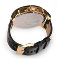 Diesel Mr Daddy Chronograph Black Dial Black Leather Strap Watch For Men - DZ7371