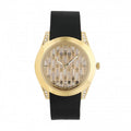 Guess Clarity Gold Dial Black Silicone Strap Watch for Women - GW0109L1