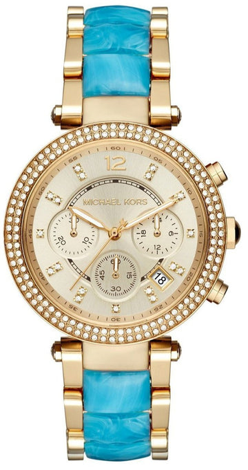 Michael Kors Parker Gold Dial Two Tone Steel Strap Watch for Women - MK6364