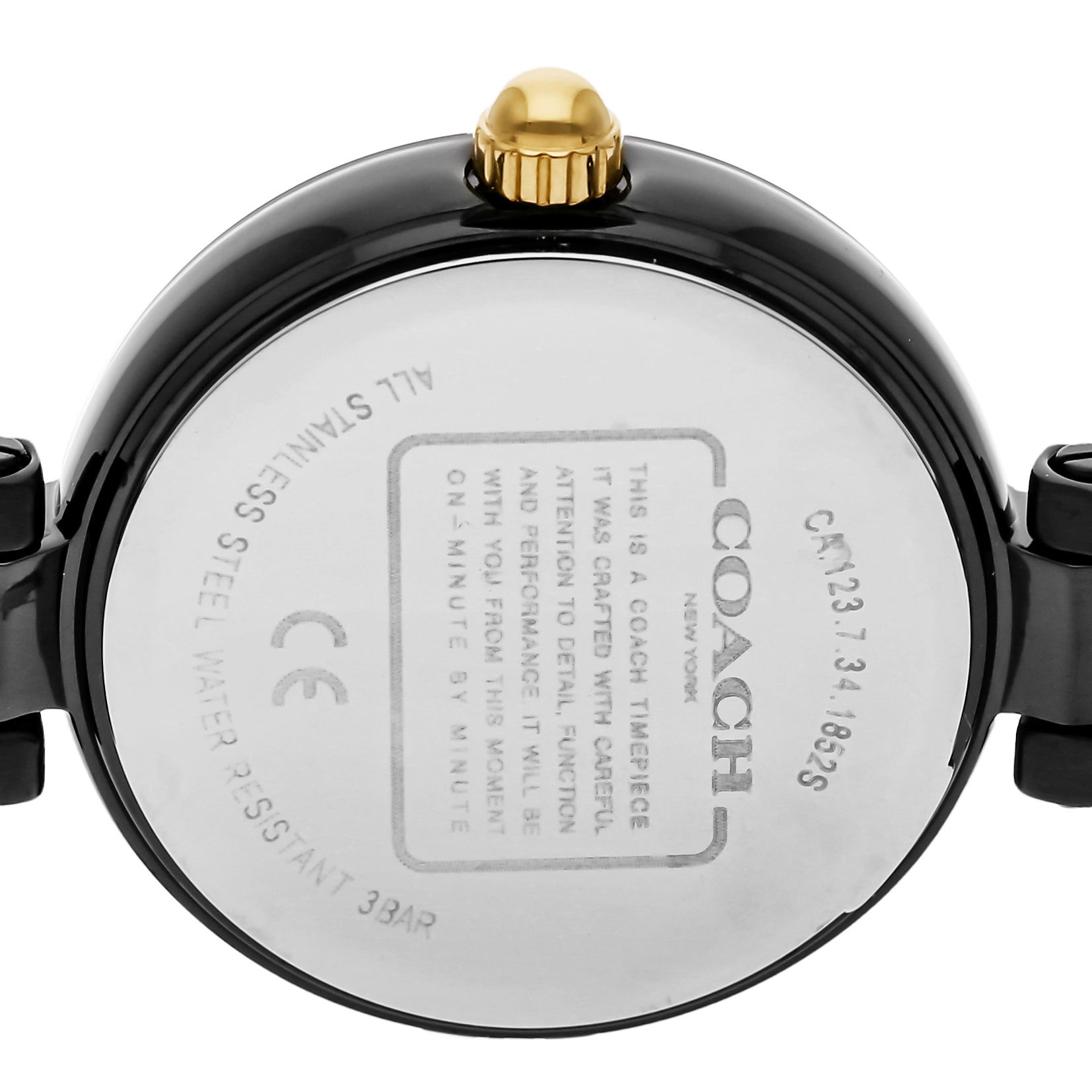Coach Park Swarovski Crystals Black Dial Black Steel Strap Watch for Women - 14503564
