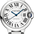 Cartier Ballon Bleu De Cartier Silver Dial Black Leather Strap Watch for Women - WSBB0030