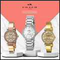 Coach Sports Crystals Silver Dial Silver Steel Strap Watch for Women - 14502194