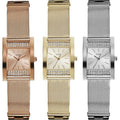 Guess Nouveau Diamonds Silver Dial Silver Mesh Bracelet Watch for Women - W0127L1
