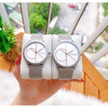 Calvin Klein Minimal White Dial Silver Mesh Bracelet Watch for Men - K3M51152