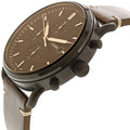 Fossil Commuter Chronograph Black Dial Brown Leather Strap Watch for Men - FS5403