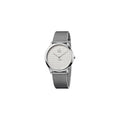 Calvin Klein Minimal White Dial Silver Mesh Bracelet Watch for Men - K3M2112Y