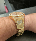 Guess Zeus Diamonds Gold Dial Gold Steel Strap Watch for Men - GW0209G2