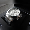 Hugo Boss Ikon Chronograph White Dial Silver Steel Strap Watch for Men - 1512962