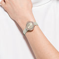 Swarovski Crystal Flower Grey Dial Grey Leather Strap Watch for for Women - 5552424