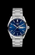 Tag Heuer Carrera Day Date Blue Dial Silver Steel Strap Watch for Women - WBN2012.BA0640