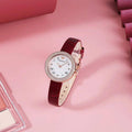 Emporio Armani Rosa Two Hand White Dial Red Leather Strap Watch For Women - AR11357