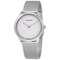 Calvin Klein Minimal White Dial Silver Mesh Bracelet Watch for Women - K3M2212Y