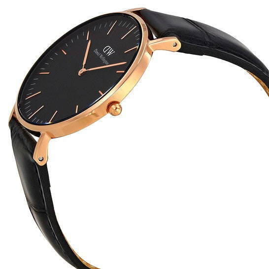 Daniel Wellington Classic Reading Black Dial Black Leather Strap Watch For Women - DW00100141