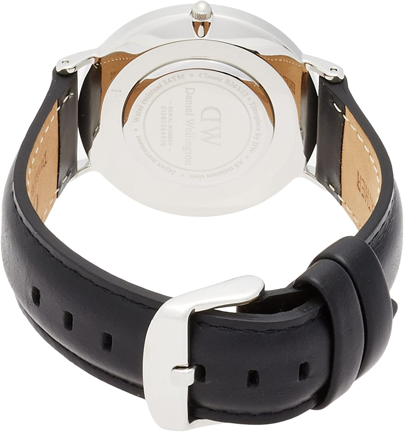 Daniel Wellington Classic Sheffield White Dial Black Leather Strap Watch For Women - DW00100053