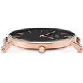 Daniel Wellington Classic York Black Dial Brown Leather Strap Watch For Men - DW00100128