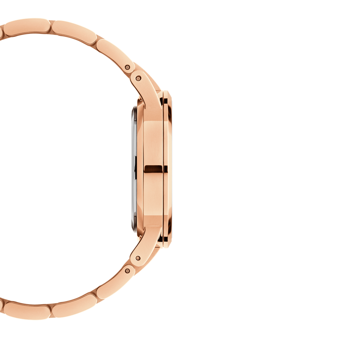 Daniel Wellington Iconic Link Grey Dial Rose Gold Steel Strap Watch For Women - DW00100336