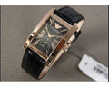 Emporio Armani Classic Black Dial Black Leather Strap Watch For Women - AR0169
