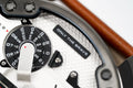 Diesel Mr. Daddy 2.0 Chronograph Silver Dial Brown Leather Strap Watch For Men - DZ7394