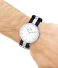 Daniel Wellington Classic Glasgow White Dial Two Tone NATO Strap Watch For Men - DW00100018