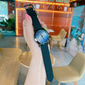Guess Crush Crystals Silver Dial Black Rubber Strap Watch for Women - W1223L4