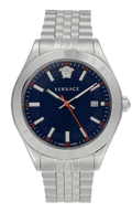 Versace Hellenyium Quartz Blue Dial Silver Steel Strap Watch for Men - VEVK00921