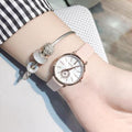Michael Kors Petite Portia Silver Dial Pink Rubber Strap Watch For Women - MK2735