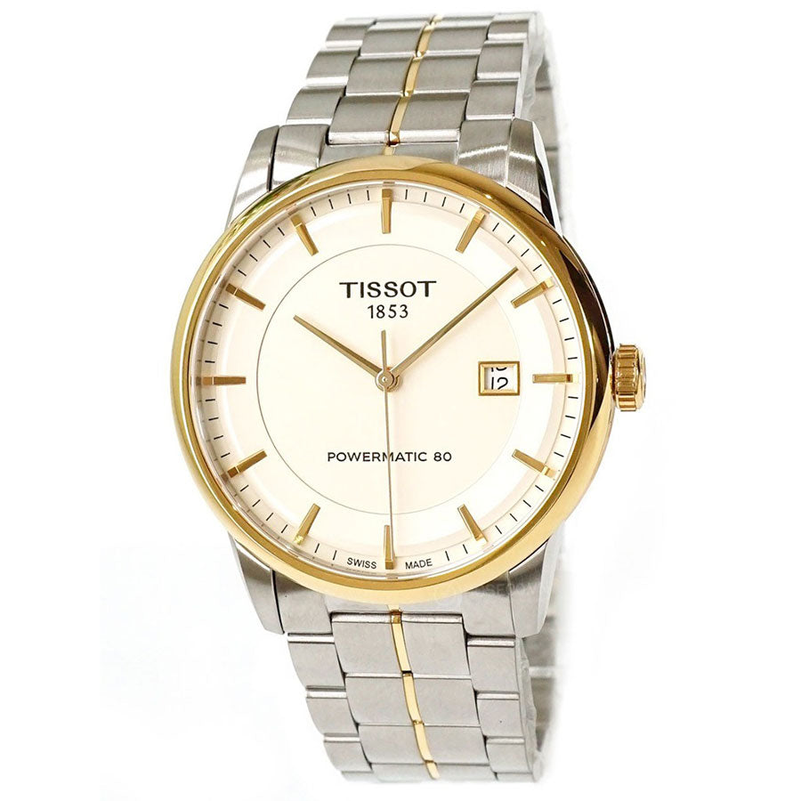 Tissot Luxury Powermatic 80 Gold Dial Silver Steel Strap Watch For Men - T086.407.22.261.00