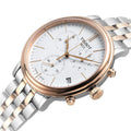 Tissot Carson Premium Chronograph White Dial Two Tone Steel Strap Watch For Men - T122.417.22.011.00