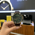Tommy Hilfiger Hunter Green Dial Brown Leather Strap Watch for Men - 1791607