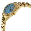 Michael Kors Lexington Quartz Blue Dial Gold Steel Strap Watch For Women - MK3271