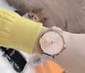 Michael Kors Jayne Three Hand Rose Gold Dial White Leather Strap Watch For Women - MK7128